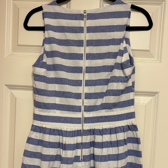 FRNCH Blue and White Striped 100% Cotton Midi Dress - Picture 3 of 11